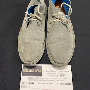 Own A Piece Of TWD TV Series! Wardrobe Direct From AMC&#39;s The Walking Dead Studio Set Sale - Suede Superdry Brand Shoes - Size 9