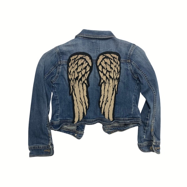 The Walking Dead Daryl Dixon Inspired Angel Wings Denim Jacket - Youth Girl's Medium