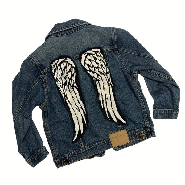 The Walking Dead Daryl Dixon Inspired Angel Wings Denim Jacket - Youth Size 7