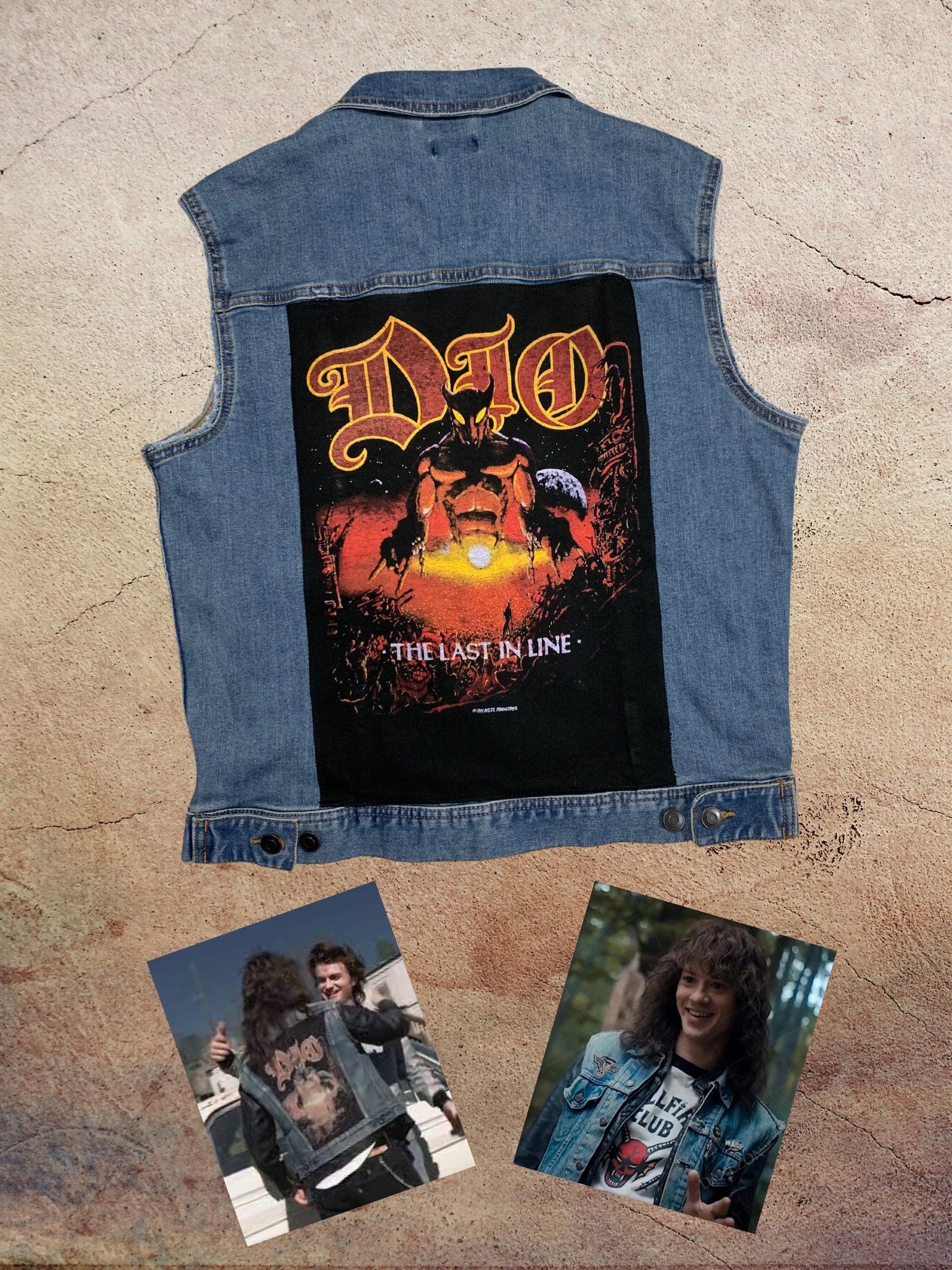 Stranger Things Eddie Munson Inspired Battle Vest With DIO - Etsy