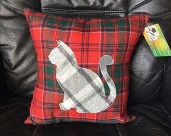 Cat Decorative Handmade Drummond Tartan Rustic Home Decor, Square Cushion Pillow, Scottish Gifts 12" x 12"