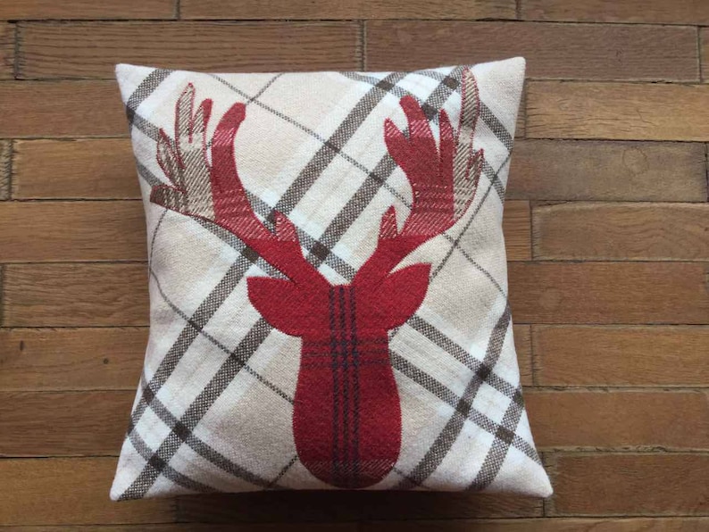 Stag Deer Doe Decor Cushion Cover Decorative Handmade Tartan Etsy UK