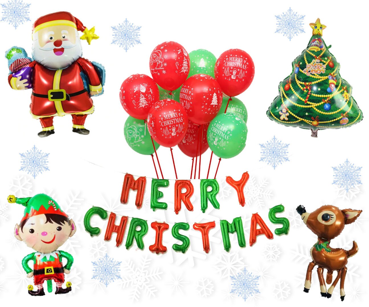 Merry Christmas Balloons Decorations | Etsy UK