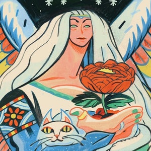 La Emperatriz - Impresión Giclée de Bellas Artes de Cartas del Tarot de Gran Tamaño y Alta Calidad 9x15