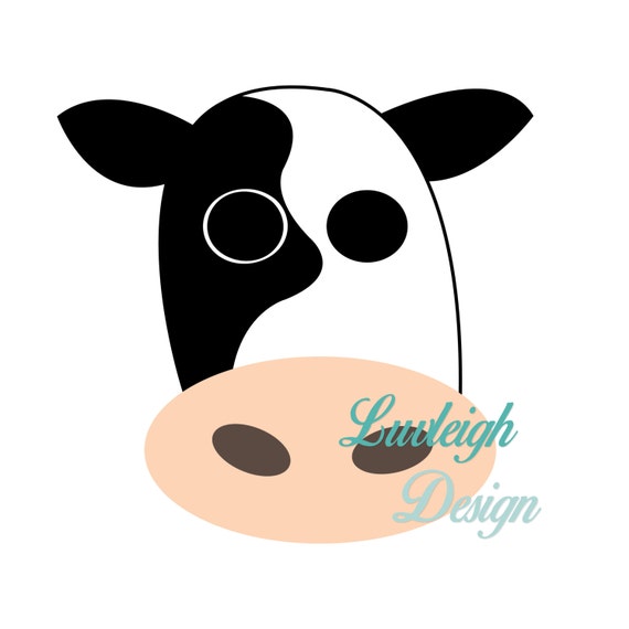 Kuh Gesicht Bauernhof Scheune Land Tiere Clipart Vektordatei Etsy