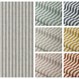 Pinstripe Fabric by the Yard. 8 Colors. Multipurpose Fabric for Home Decor, Roman Shades, Valances, Curtains, Window Treatments, Pillows.