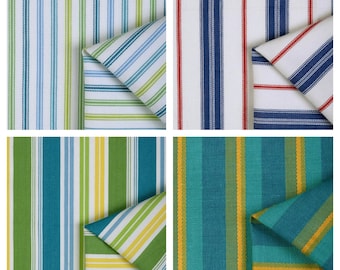 Cotton Striped Curtains. Custom Size Drapery Panels. Patterned Window Drapes for Beach/Coastal Decor Living, Dining, Bedroom, Kitchen, Bath.