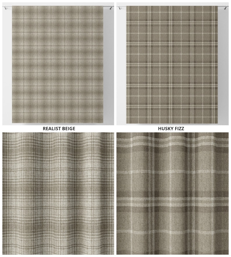 Checkered Plaid Roman Shades. 11 Options. Custom Window Blinds for ...