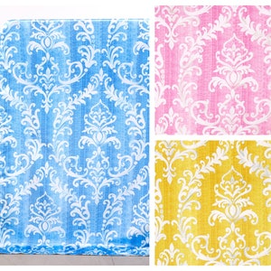 Floral Damask Print Fabric by the Yard. 3 Colors. Multipurpose Use for Window Treatments, Home Decor, Curtains, Roman Shades, Valances.