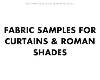 Fabric Samples. Perfect for Custom Window Treatments for Office, Study, Living, Dining, Bedroom, Nursery, Kids Room & Kitchen.