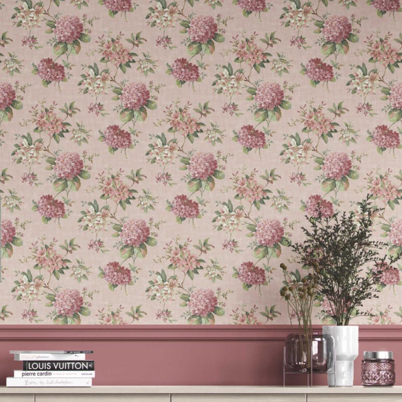 English Floral Wallpaper by Meter. Extra Wide. Non-woven, Unpasted ...