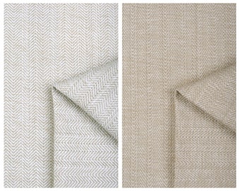 2 Options. Custom Size Pinch Pleat Curtains. Herringbone Textured Cotton Window Drapes for Living, Bath, Kitchen, Bedroom, Nursery & Office.