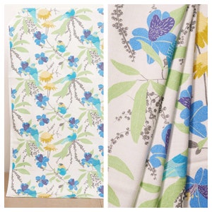 Floral Curtain. 4 Pleat Styles. Add Blackout Lining Option. Custom Drapes for Living Room, Bedroom, Dining Room, Kitchen, Nursery, Office.