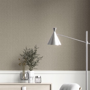 Herringbone Textured Wallpaper. Extra Wide Roll. Neutral, Modern, Plain, Unwoven, Unpasted Traditional Wallpaper. Brown/ Gray (Tiled Dreams)