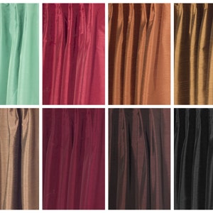 8 Colors. Faux Silk Curtains. Custom Pinch Pleat Window Drapes for Living Room, Bedroom, Dining, Kitchen, Bathroom, Study, Office & Nursery.