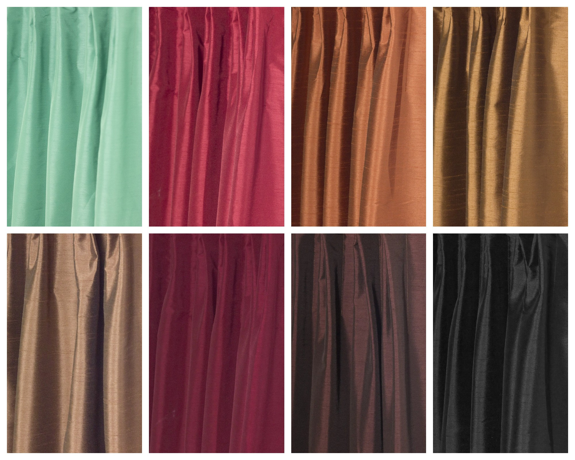 8 Colors. Faux Silk Curtains. Custom Pinch Pleat Window Drapes for Living Room, Bedroom, Dining, Kitchen, Bathroom, Study, Office & Nursery.