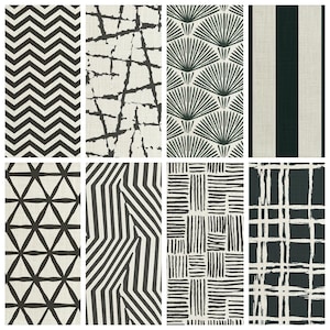 Black and White Curtains, 19 Modern Patterns, 4 Styles, Blackout Lining Option. Custom Drapes for Living Room, Bedroom, Dining & Nursery.