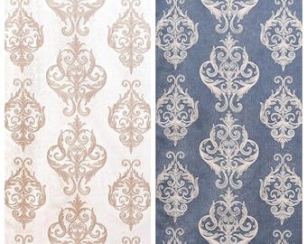 Custom Roman Shades. Damask Embroidered Window Blinds for Living, Bedroom, Dining, Nursery, Kitchen, Bath, Study & Office.