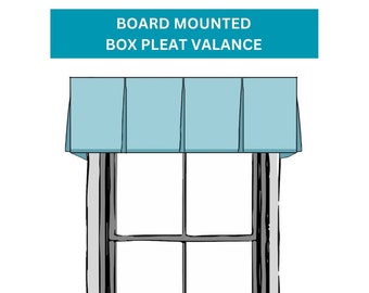 Custom Size Window Valance. Board Mounted Box Pleat Valance. Perfect for Kitchen, Living, Dining, Bedroom, Nursery, Bath
