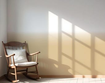 Warm Beige Ombre Wallpaper. Neutral, Two-Tone Soft Gradient Effect. Two Bases: DIY Peel & Stick, and Non-Pasted. Extra Wide Panels (Renens)