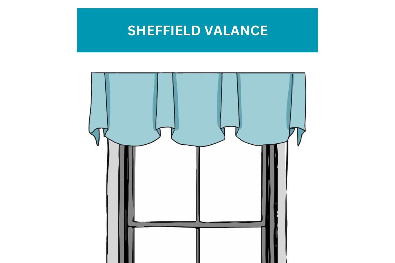 Board Mounted Sheffield Valance. Custom Size Window Valance. Pick Any Fabric from Our Collection for Bedroom, Kitchen, Living, Nursery