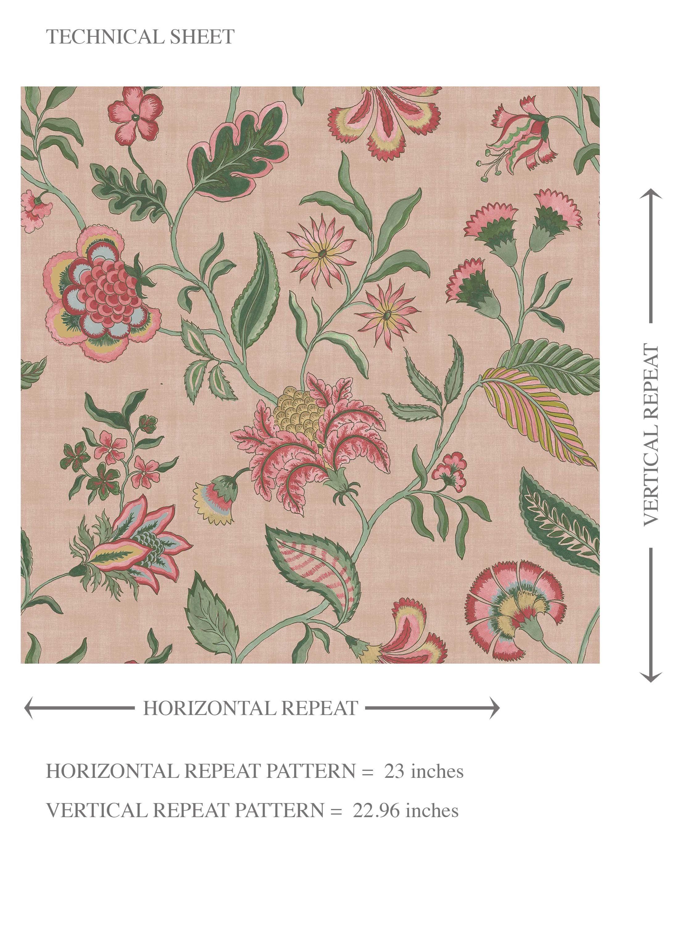 Floral Chinoiserie Wallpaper. Extra Wide Roll. Botanical, Non-woven ...