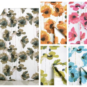 Floral Roman Shades. 5 Colors. 3 Styles. Blackout Lining Option. Custom Window Roman Blinds for Living, Bedroom, Kitchen, Dining & Nursery.