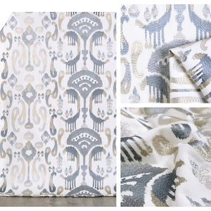 Tissu floral par mètre. Tissu Art déco polyvalent brodé pour décoration d'intérieur, stores romains, rideaux, cantonnières, oreillers, chemins de lit.