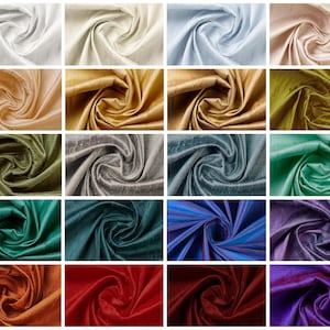 45 Farben. Dupionseide Stoff Meterware. Multifunktionaler Stoff für Fensterdekorationen, Vorhänge, Tischläufer, Bettwäsche & Schürzen.