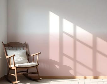 Ombre Wallpaper. Two-Tone Soft Gradient Effect. Two Bases: DIY Peel & Stick, and Non-Pasted. Extra Wide Panels. Pink/ White (Odessa)