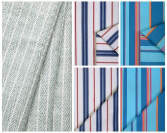 4 Options. Blue Striped Roman Shades. Custom Cotton Window Blinds for Nursery, Bedroom, Living Room, Dining, Kitchen, Study, Office.