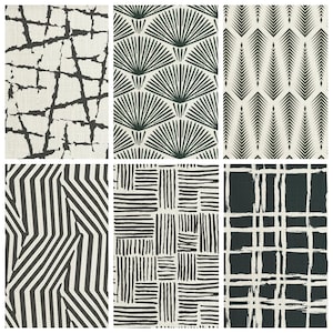 7 Patterns. Black & White Curtains. Modern Prints. Pinch Pleat Custom Size Window Drapes for Living, Bathroom, Kitchen, Bath, Office, Dining