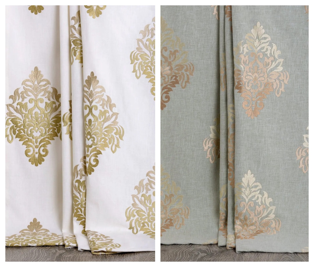 2 Colors. Floral Damask Roman Shades. Custom Window Blinds for Living