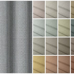 Textured Curtains, Herringbone Pattern. 21 Colors, Blackout Lining Option. Custom Window Drapes for Living Room, Bedroom, Dining & Nursery.