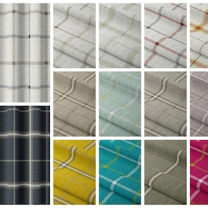 Checkered Plaid Curtains. 18 Options. Custom Pinch Pleat Window Drapes for Living, Bedroom, Nursery, Study, Dining, Kitchen. Blackout Option