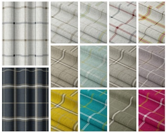 Checkered Plaid Curtains. 18 Options. Custom Pinch Pleat Window Drapes for Living, Bedroom, Nursery, Study, Dining, Kitchen. Blackout Option