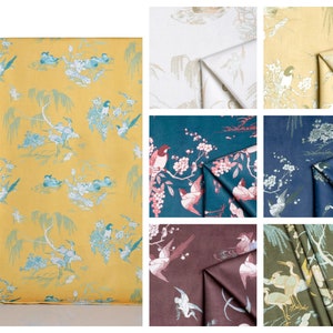 7 Colors Custom Curtains. Toile, Chinoiserie, Nature Print Velvet Window Drapes for Living, Bedroom, Dining, Kitchen, Study, Office, Nursery