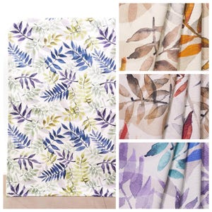 Botanical Ferns Floral Print Cotton Curtains. Custom Window Drapes for Country/ Farmhouse Decor. Dining, Kitchen, Bedroom, Living, etc