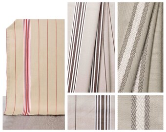Cotton Striped Curtains. Custom Window Drapes for Study, Living, Dining, Kitchen & Office. Blackout Lining Option for Bedroom.