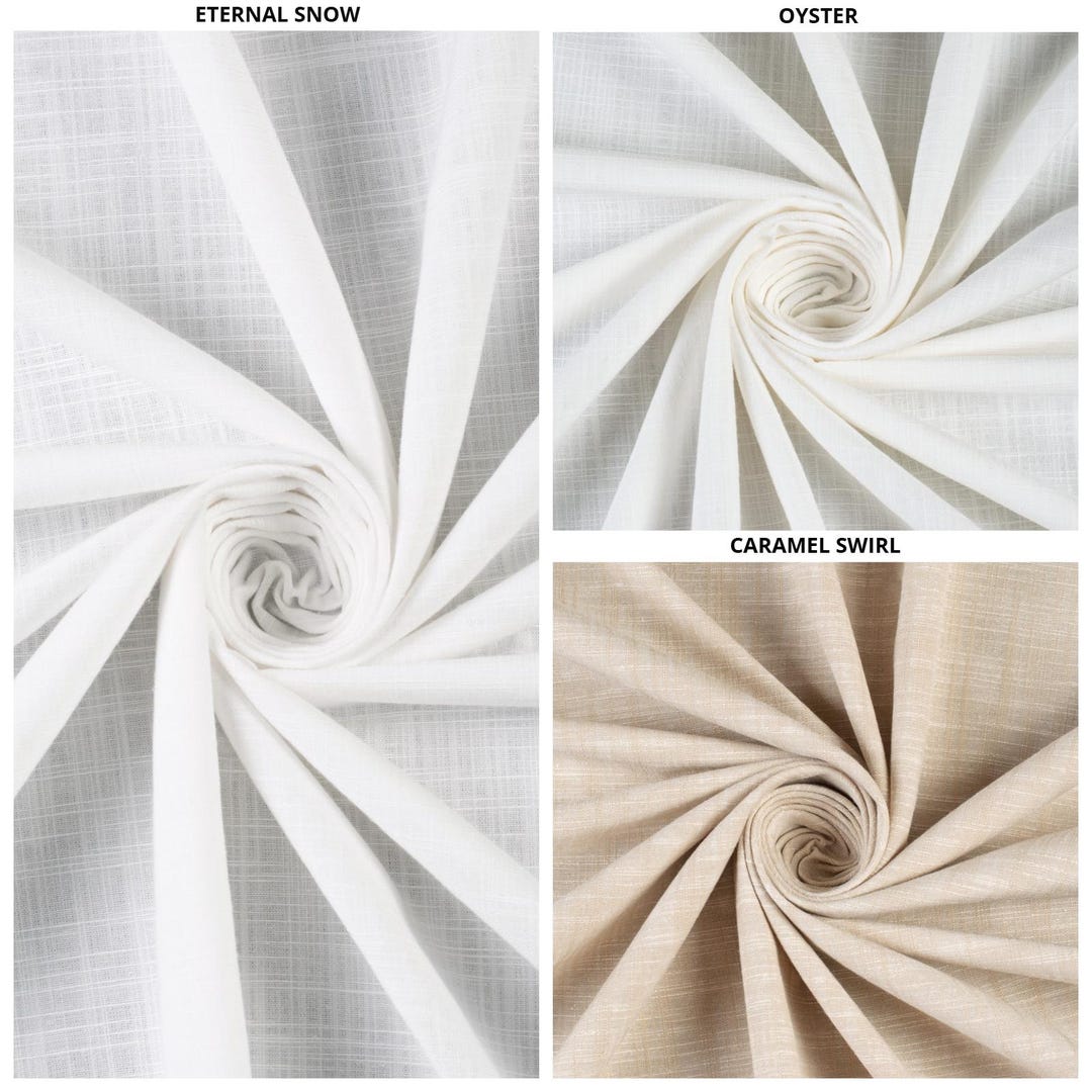 Linen Textured Window Curtains. Custom Length/ Width Drapes. Pinch ...