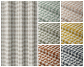 8 Colors. Checkered Plaid Roman Shades. Custom Window Blinds for Living, Kitchen, Bedroom, Study, Office, Nursery. Blackout Lining Option.