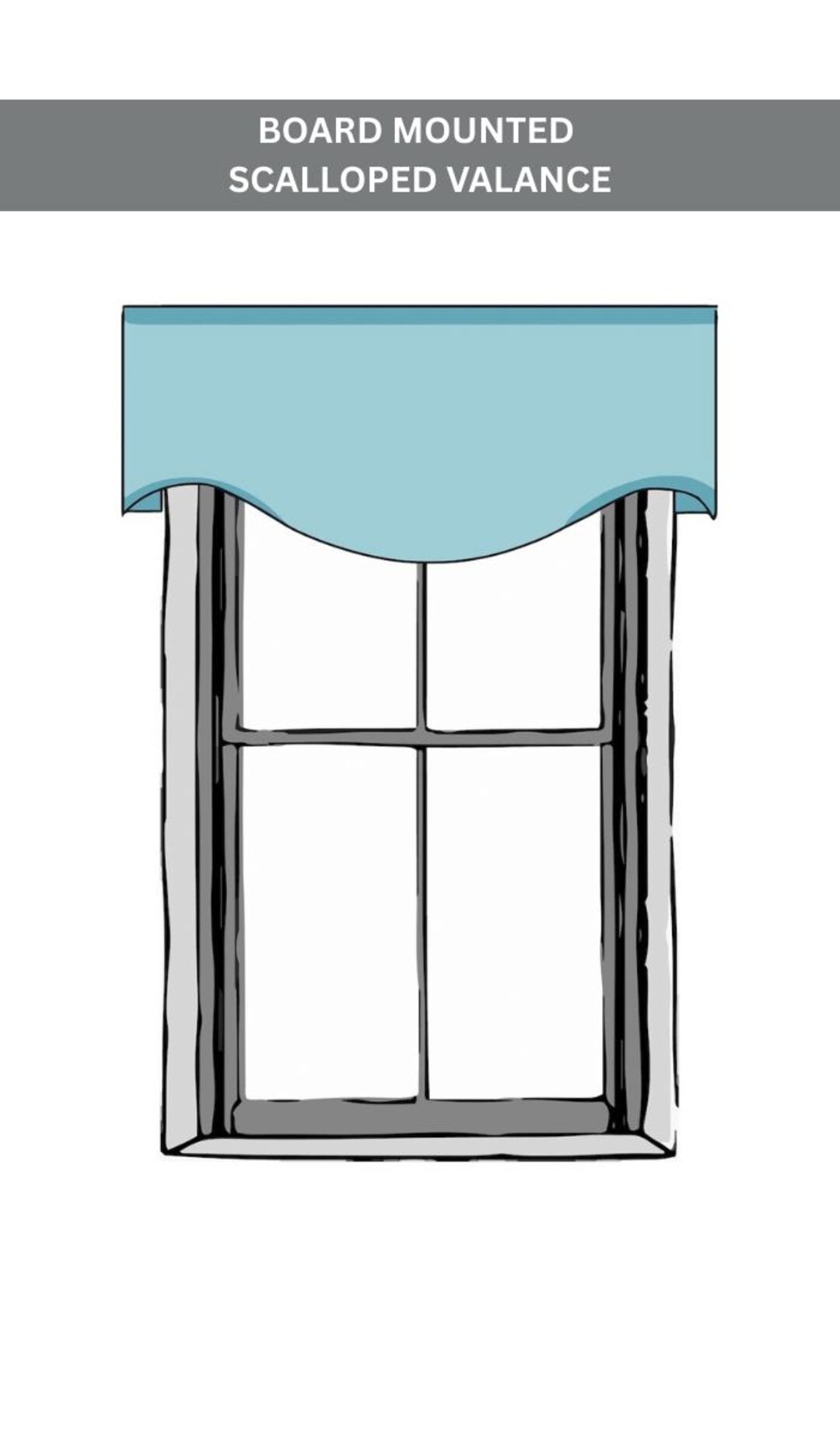 Custom Size Window Valance. Board Mounted Scalloped Valance. Perfect ...