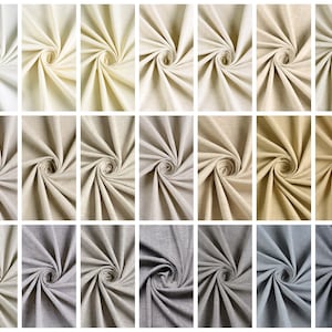 22 Colors. Cotton/ Linen Blend Fabric by the Yard. Multipurpose Usage for Home Decor, Window Treatments, Curtains, Roman Shades, Cushions.