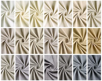 Linen/ Cotton Blend Plain Curtains, 22 Colors, 4 Styles, Blackout Option. Custom Drapes for Living, Kitchen, Bedroom, Dining Room & Nursery.