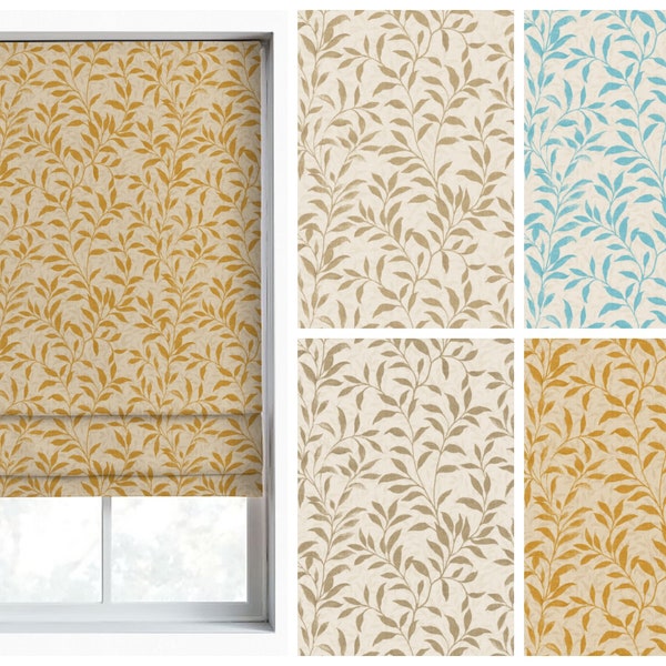 Leafs-Strewn Pattern Dimout Fabric by the Yard. 4 Colors. Room Darkening/ Light Blocking Thermal Multipurpose Fabric for Window Treatments.