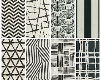 Black and White Printed Fabric by the Yard. 19 Modern Patterns. Multipurpose Use for Home Decor, Window Treatments, Curtains, Roman Shades.