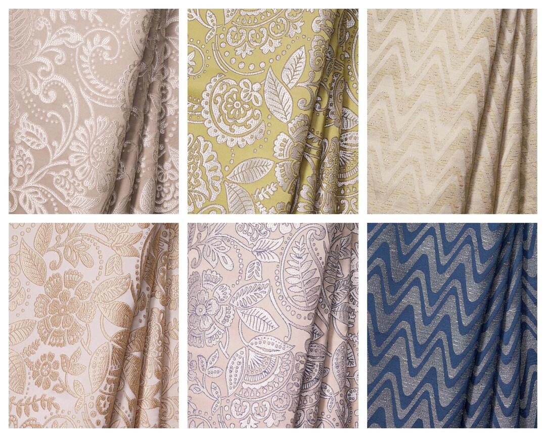 Floral/ Chevron Wave Pattern Fabric by Yard. 7 Options. Multipurpose ...