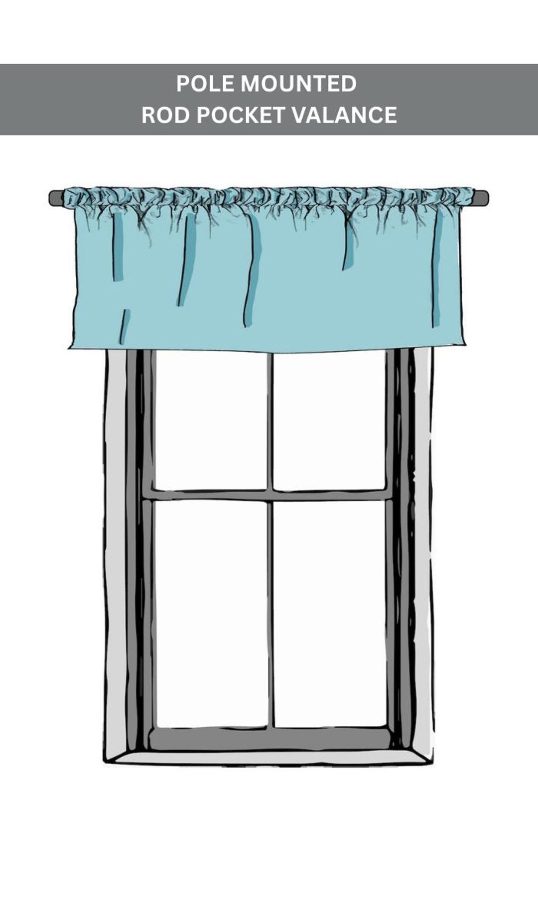 Rodless Valance Custom Window Valance. Pole Mounted Rod Pocket Valance. Choose Any ...