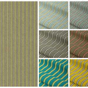Ticking Stripe Curtains. Green, Blue, Yellow. Custom Window Drapes for Living, Bedroom, Dining, Kitchen, Bathroom, Study, Office & Nursery.