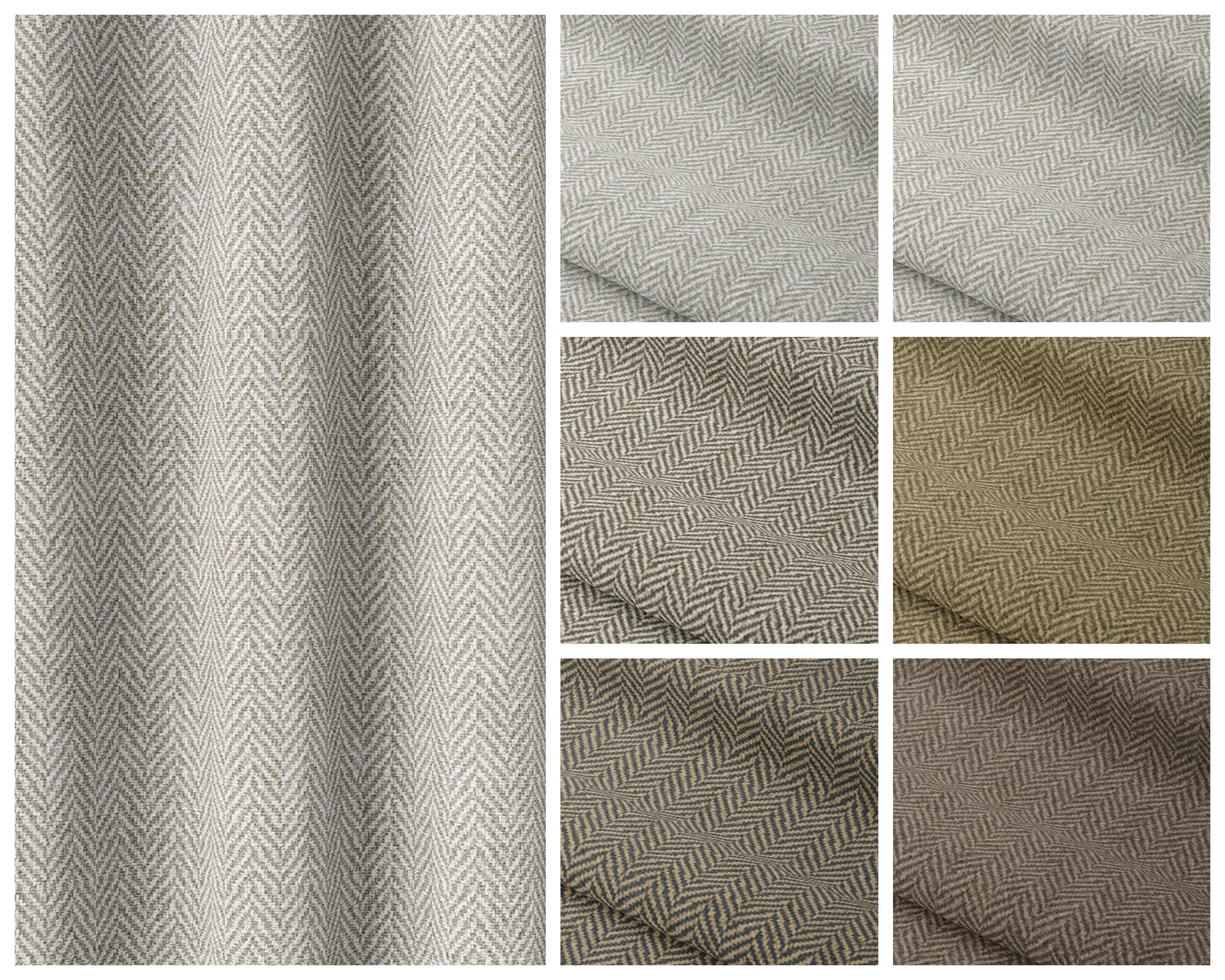 8 Colors. Herringbone Patterned Roman Shades. Custom Window Blinds for Living, Bedroom, Dining, Bath & Kitchen. Blackout Lining Option.